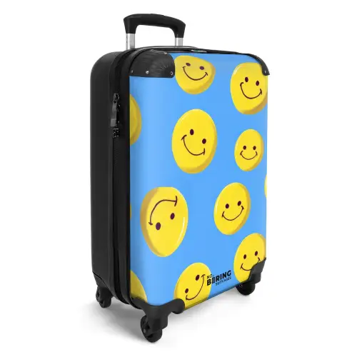 Smiley's op een blauwe achtergrond NBS - Handbagage koffer - Kinderen Unisex middel -productfoto_3d
