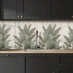 Bananenbladeren - Beton - Groen keuken achterwand 2 middel -sfeer1
