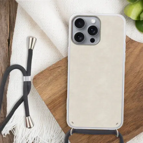 Zandkleurig - Modern - Egaal Hoesje iPhone 16 Pro Max met koord klein 804 -sfeer4
