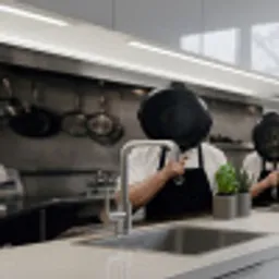 Koks - Koekenpannen - Keuken keuken achterwand 2 middel -3d_schuin