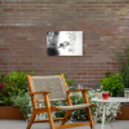 Eenden - Waterlelies - Riet - Zwart Tuinposter op houten frame 2 cm dik klein -sfeer3