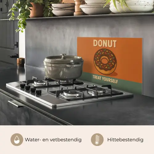 Donut - Spikkels - Kleurrijk - Quote keuken achterwand spatscherm klein -usp_NL