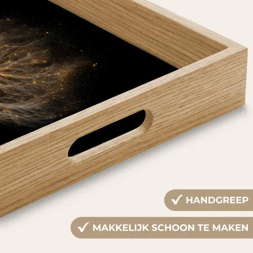 Lichtjes - Boom - Abstract - Zwart Dienblad Rechthoek middel -USP_HandgreepNL