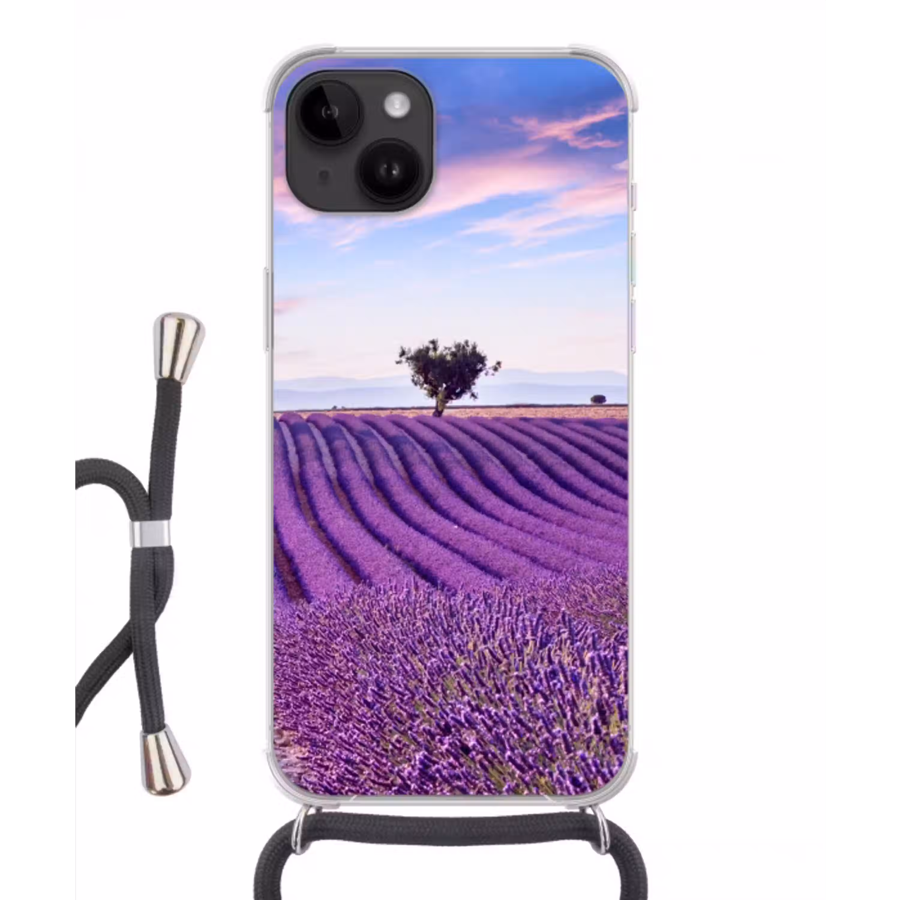 Lavendel - Natuur - Paars - Bomen Crossbody Case iPhone 14 middel -3d