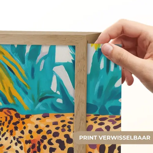Luipaard - Kleurrijk - Tropisch Light Box met batterij (Wandlamp) middel -USP_websiteprintNL