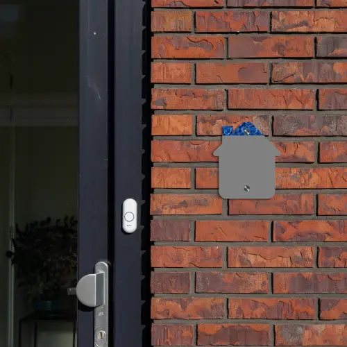 Blauwe rozen - Klassiek Naambord Huisje klein -sfeer2