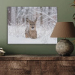 Hert - Sneeuw - Bos - Dieren - Vertederend PET vilt klein -sfeer2