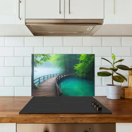 Brug - Water - Rivier - Bos keuken achterwand spatscherm klein -sfeer2