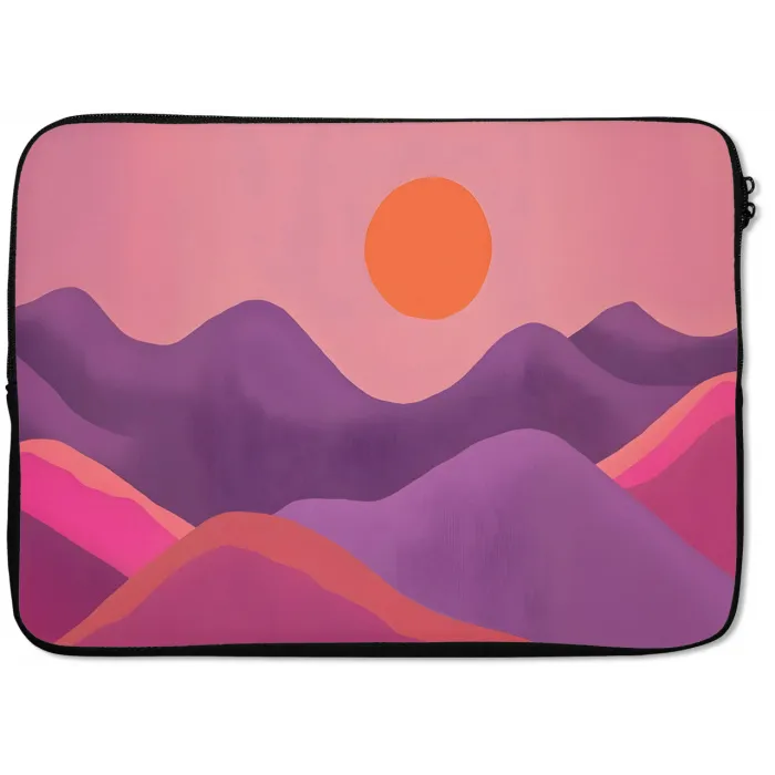 Zon - Heuvels - Paars - Abstract laptophoes neopreen klein -zkaufland3dotto