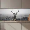 Hert - Mistig - Zwart - Wit keuken achterwand 2 middel zz_3dshopping