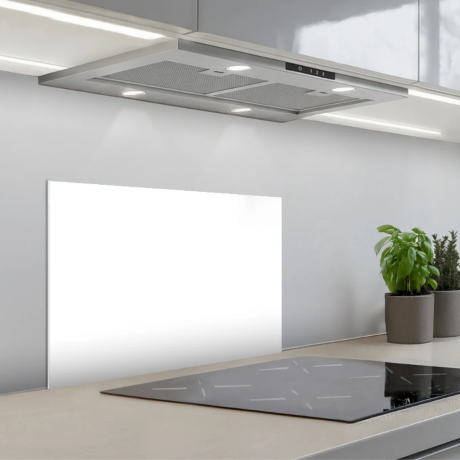 Zuivere Witheid keuken achterwand spatscherm klein -3d_schuin