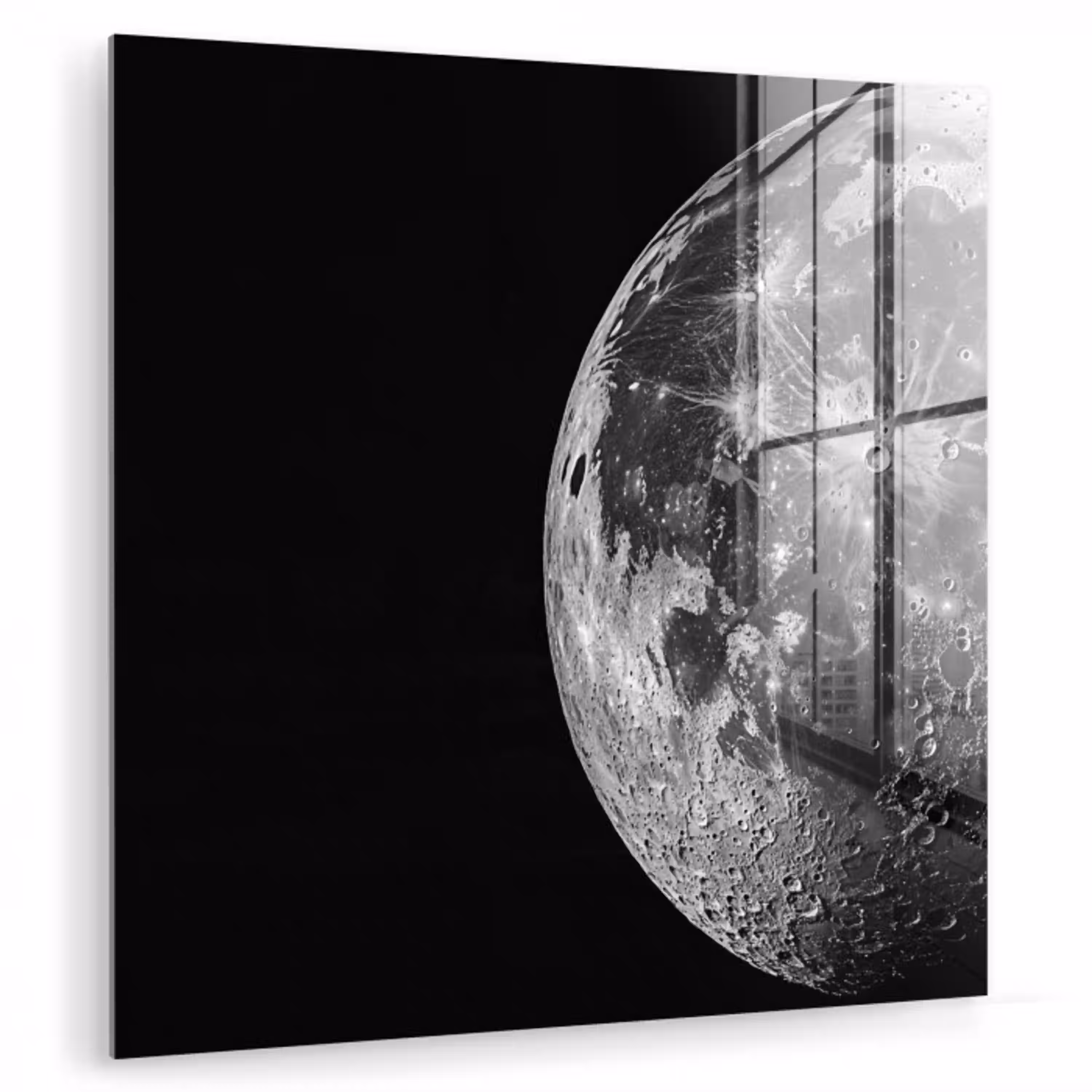 Close-up - Maan - Wit - Textuur plexiglas 5mm klein -zzzproduct_nieuw