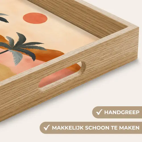 Heuvels - Palmbomen - Abstract Dienblad Rechthoek middel -USP_HandgreepNL