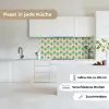Retro - Bloemen - Design - Groen - Oranje keuken achterwand 2 middel 871 -sfeer4_DE