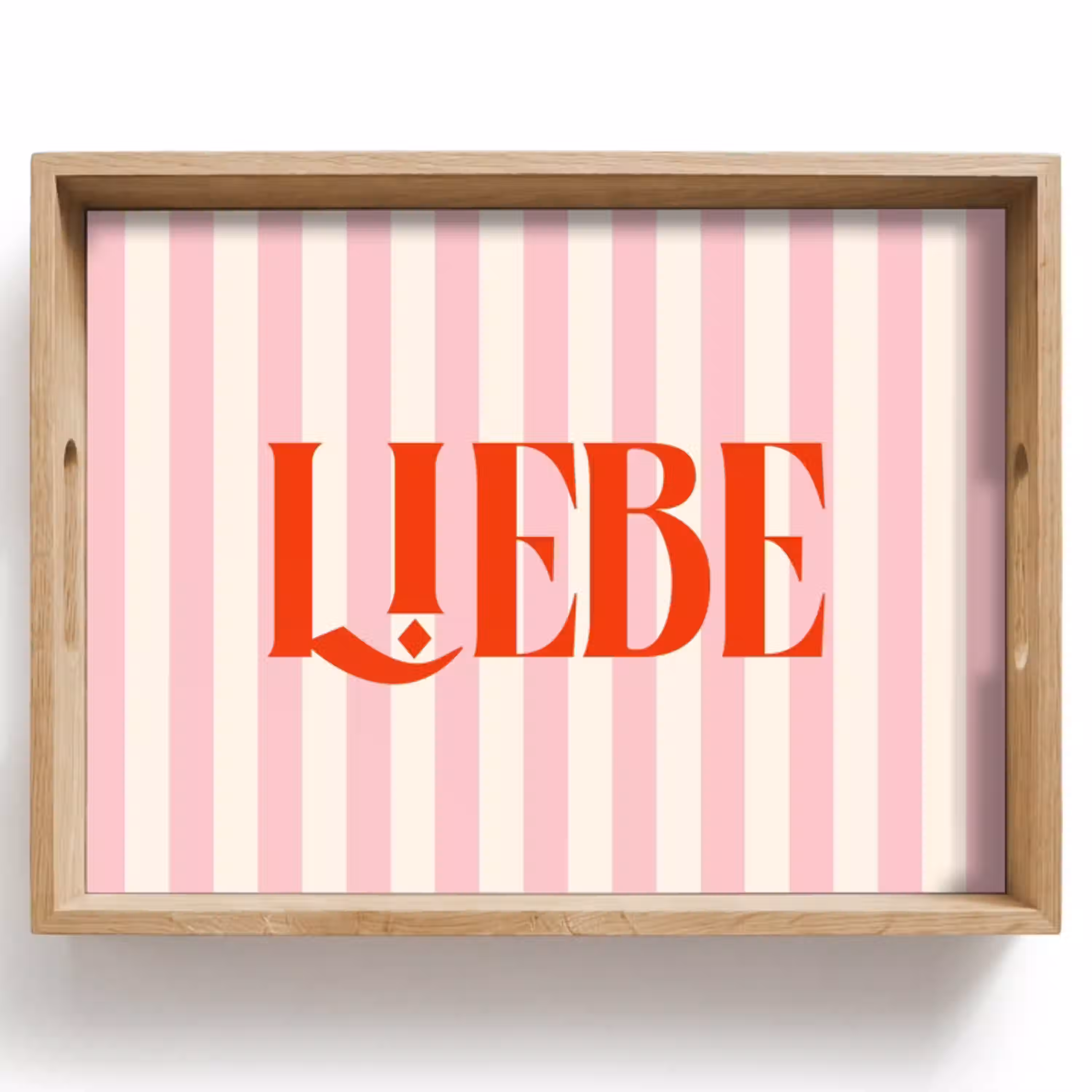 Zachtroze - Rood - Strepen - Liebe Dienblad Rechthoek middel -z3d_shopping