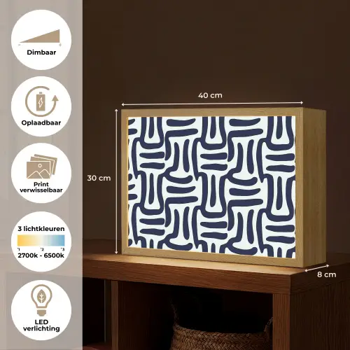 Abstract - Modern - Blauw Light Box met batterij (Wandlamp) middel 907 -USP_websiteoverzichtNL