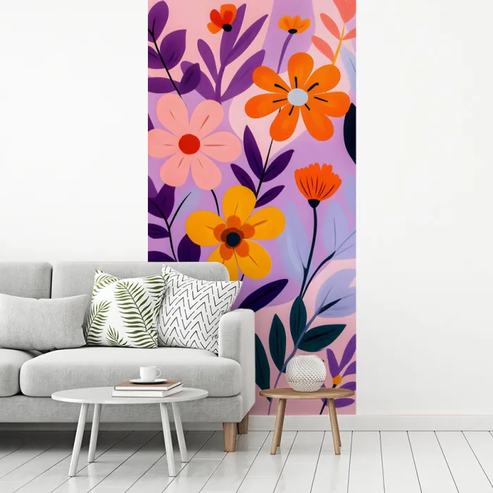 Bloemen - Kleurrijk - Bladeren fotobehang vinyl groot -woonkamer