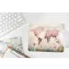 Wereldkaart - Roze - Bloemen muismat rubber klein -witbureau