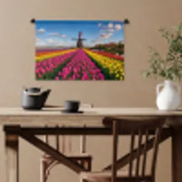 Tulpen - Holland - Molen - Kleurrijk Wandkleed katoen klein -sfeer6