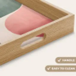 Abstract - Golven - Sierlijk - Roze Dienblad Rechthoek middel -USP_HandgreepEN