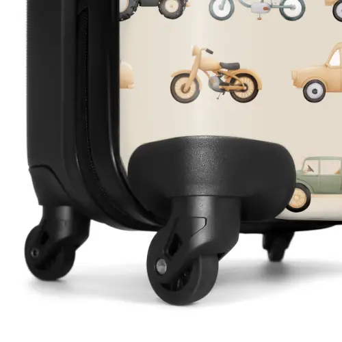 Retro voertuigen patroon NBS - Handbagage koffer - Kinderen Unisex middel -wiel