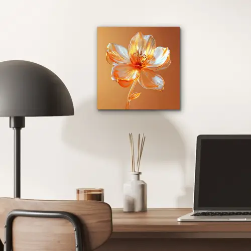 Glazen - Bloem - Oranje aluminium wit klein -sfeer5