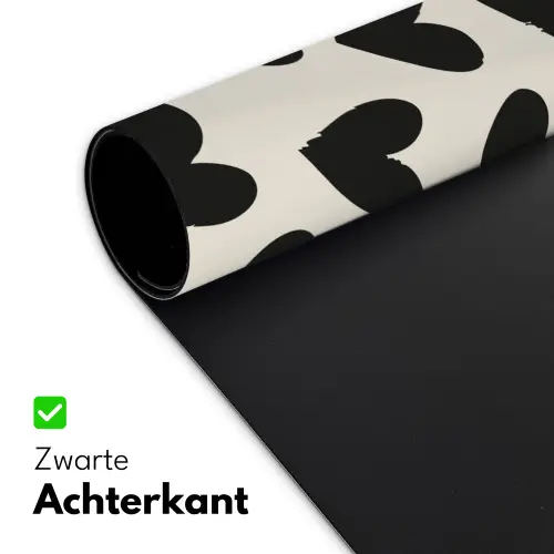 Hartjes - Zwart - Beige Muismat XXL klein -sfeer2