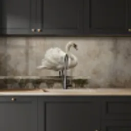 Zwaan - Elegant - Dieren - Wit keuken achterwand 2 middel -sfeer1