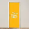 Geel - Blauw - Here comes the sun deurposter klein -3d_beige