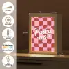 Pinky up - Geblokt - Bordeauxrood Light Box met kabel (Tafellamp) klein -USP_NL