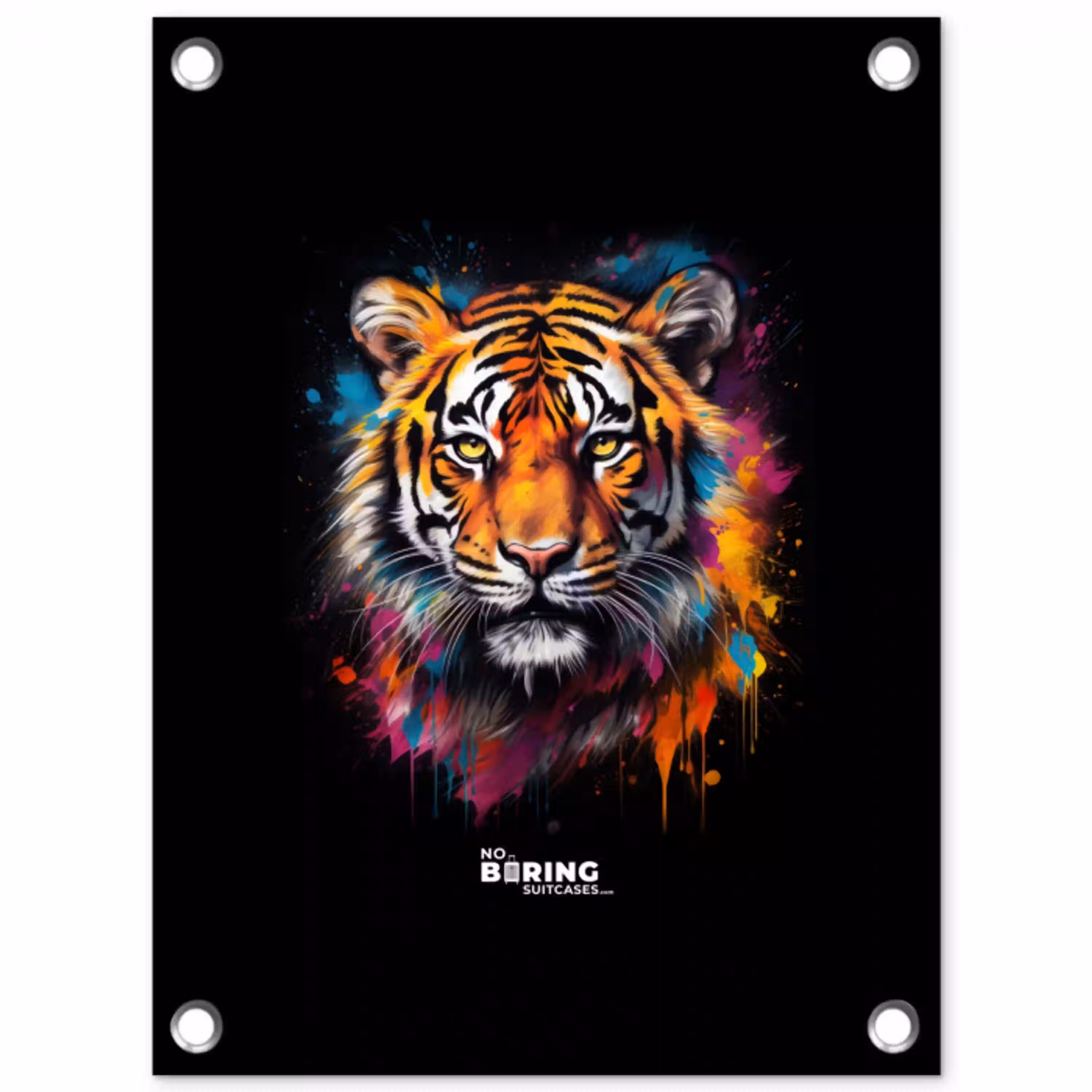 Tijger als street art kunstwerk tuinposter los doek klein -3d