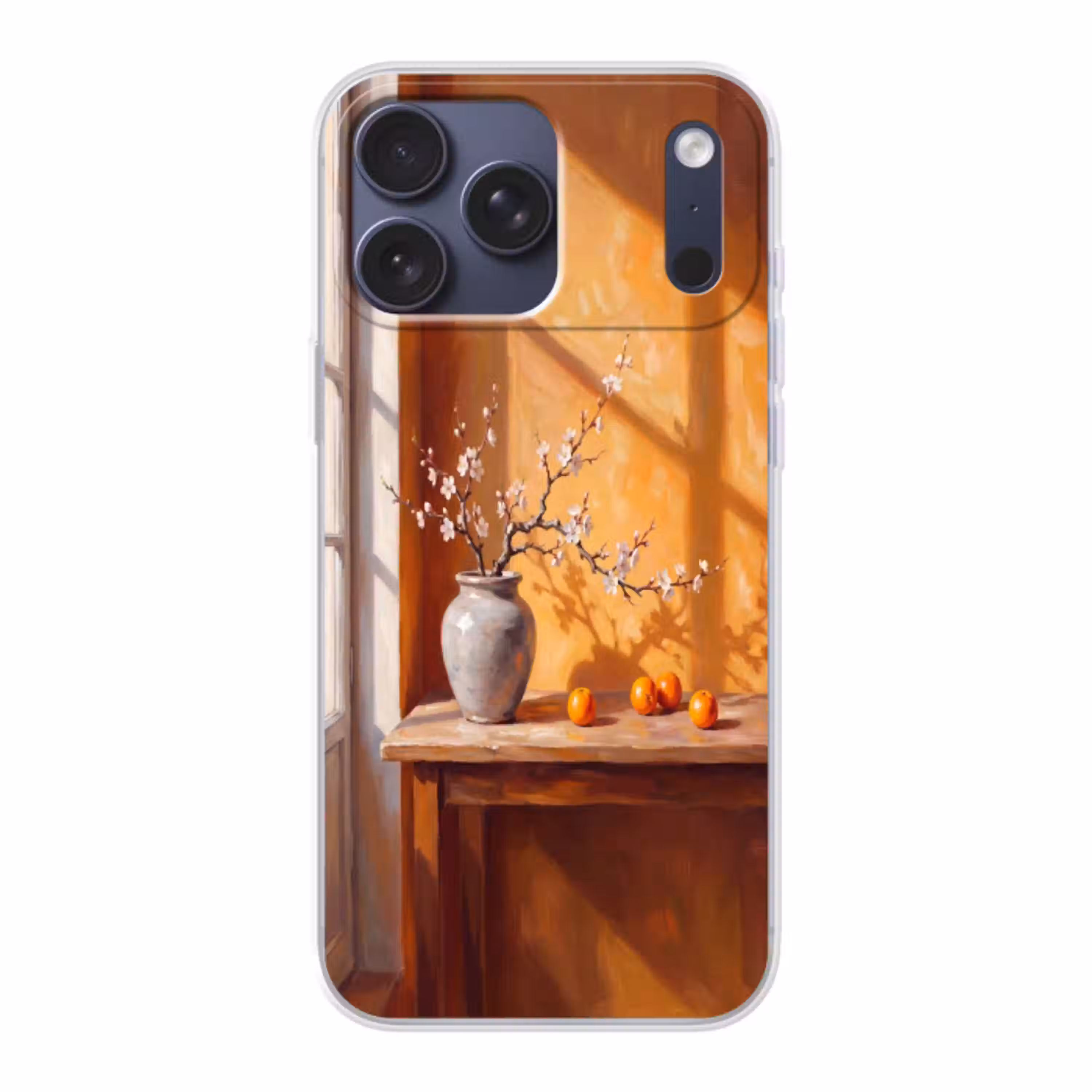 Witte bloemen - Stilleven Telefoonhoesje iPhone 17 Pro Max klein -3d