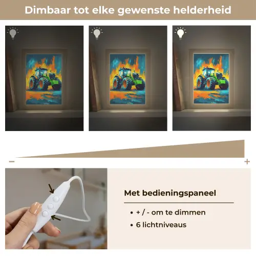 Abstract - Tractor - Groen Light Box met kabel klein -USP_dimbaarNL