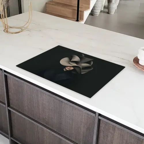 Zwarte - Hoed - Vrouw Inductie beschermer vinyl 3mm klein -sfeer8