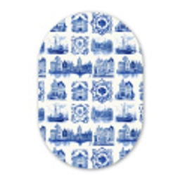 Huizen - Schepen - Blauw Wandcirkel Ovaal Forex klein 630 -3d