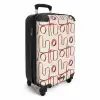 Donkerrode abstracte lijnen op beige achtergrond NBS - Handbagage koffer - Kinderen Unisex middel -productfoto_3d