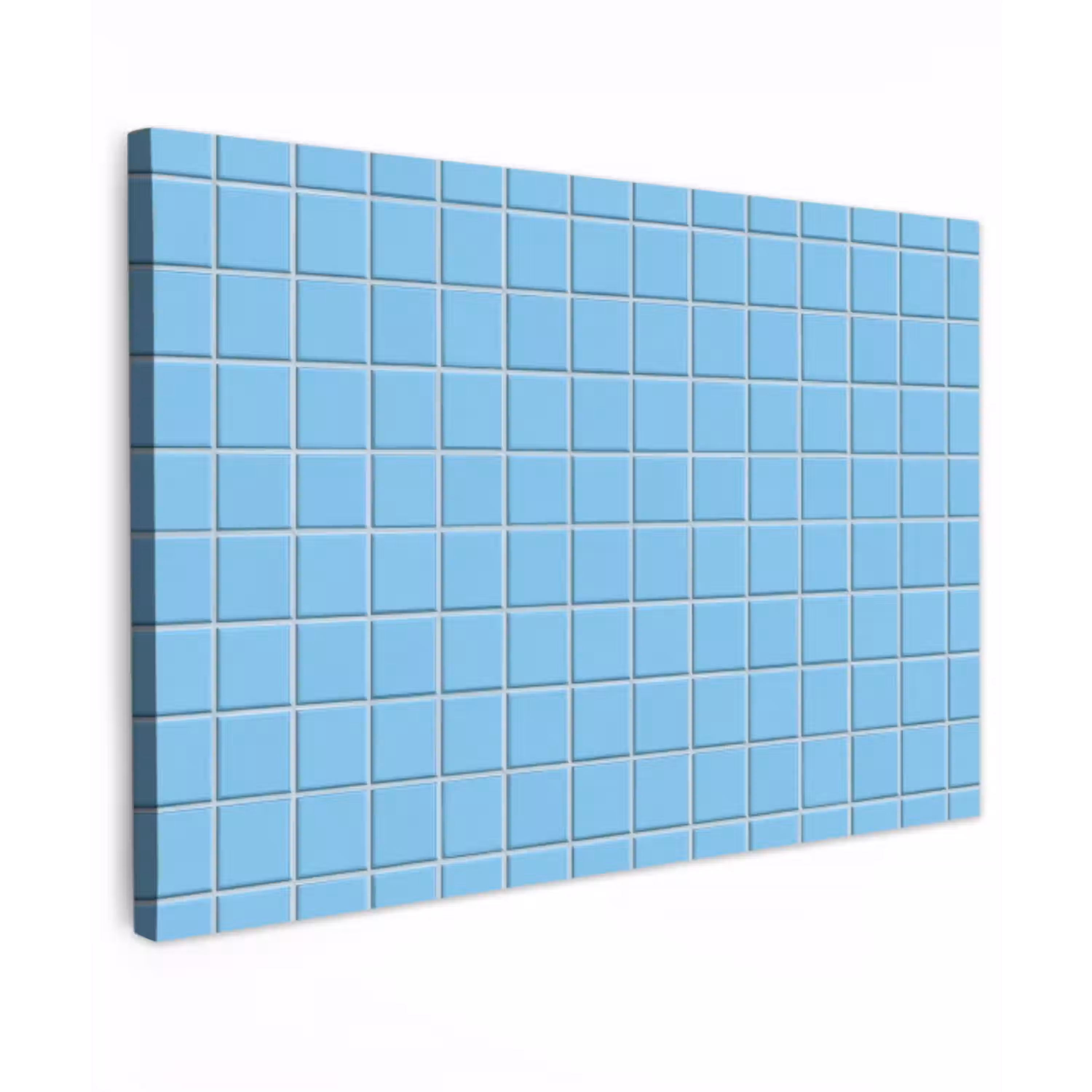Patroon - Tegel - Pastel - Blauw Tuinposter op houten frame 2 cm dik klein 845 -3d
