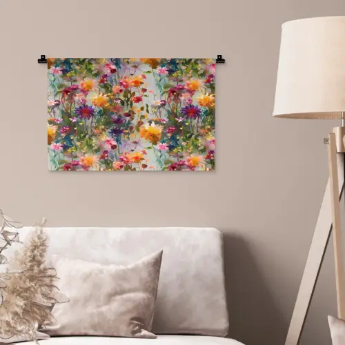 Zomers - Kleurrijk - Patroon - Bloemen Wandkleed katoen klein 269 -sfeer4