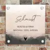 Aquarel - Beige - Sierlijk Naambord Vierkant klein -sfeer2