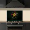 Bloemen - Vaas - Zwart keuken achterwand spatscherm klein -sfeer1
