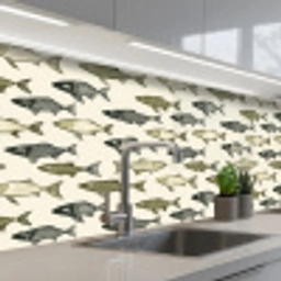 Vissen - Klassiek - Groen keuken achterwand 2 middel 871 -3d_schuin