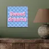 Sweet dreams - Vierkanten - Roze - Blauw aluminium wit klein -sfeer2