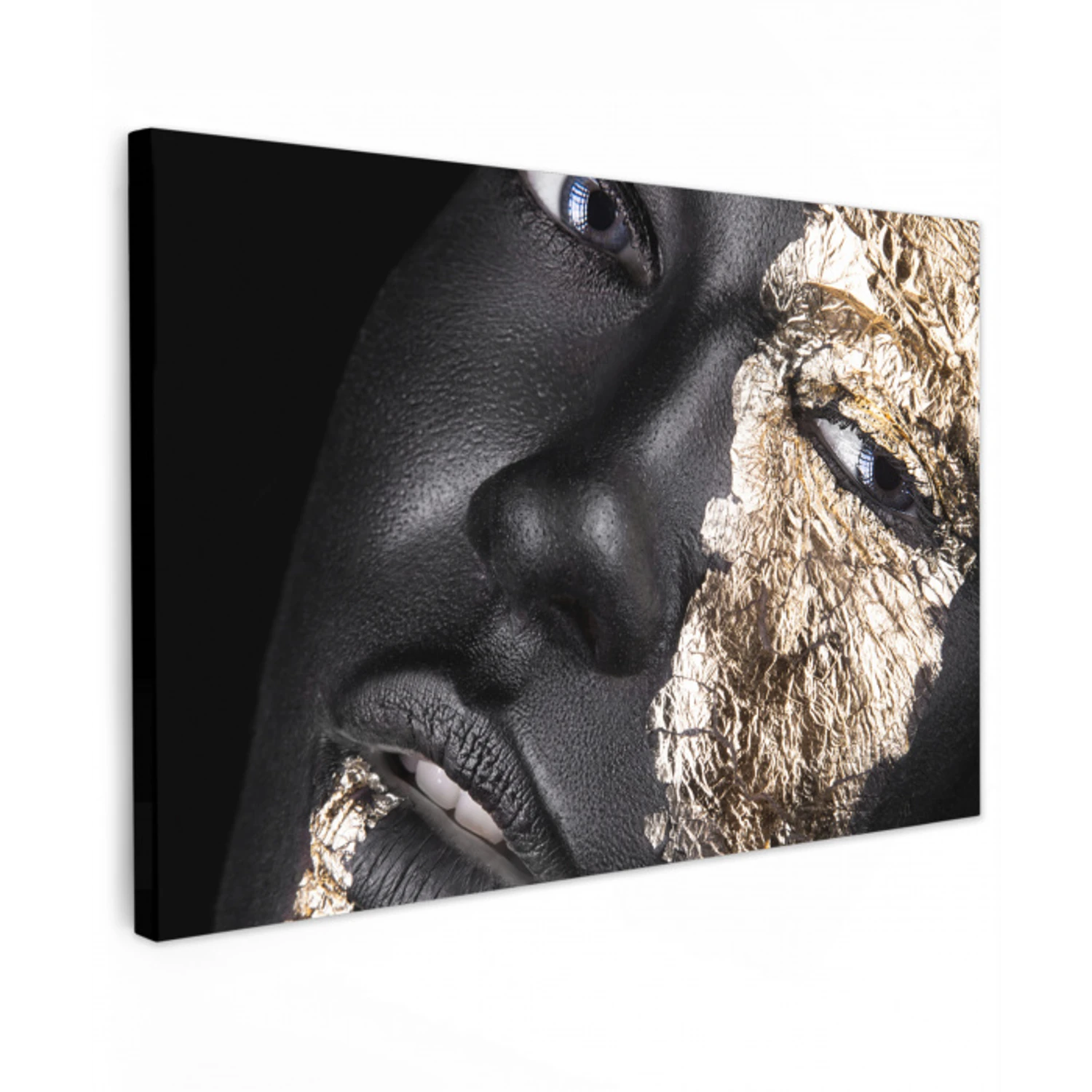 Vrouw - Goud - Zwart - Verf - Luxe canvas 2cm klein -z3d