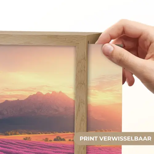 Lavendelveld - Zonsondergang - Paars Light Box met batterij (Wandlamp) middel -USP_websiteprintNL