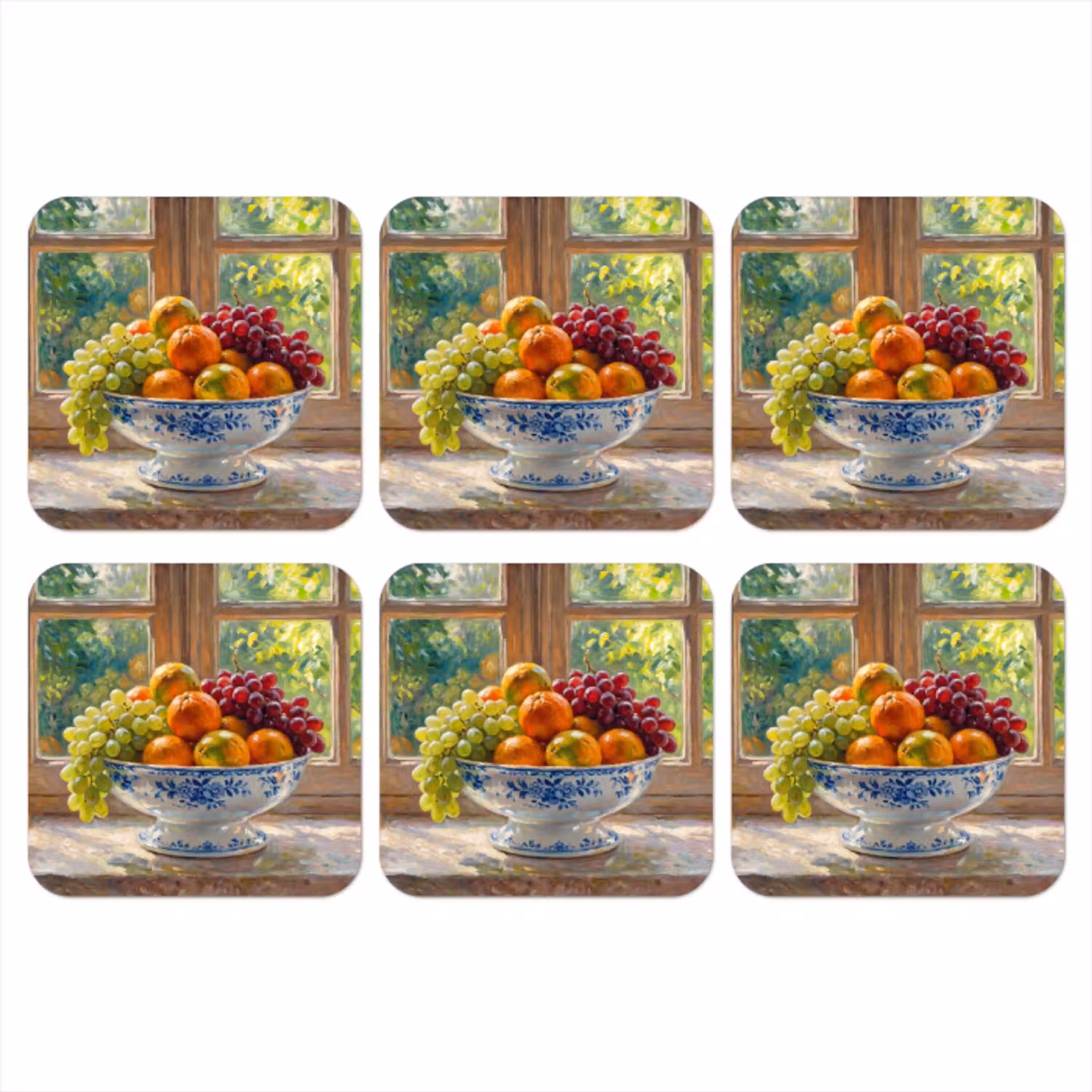 Fruit - Vensterbank - Natuur onderzetter kurk middel -3d