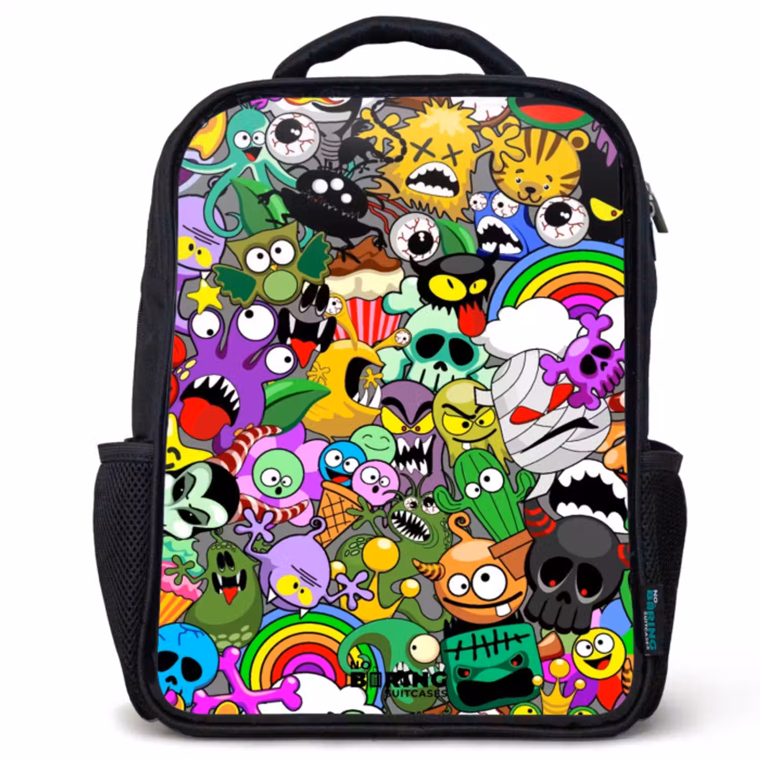 Kinder rugzak - Chaotisch kleurrijk monster patroon