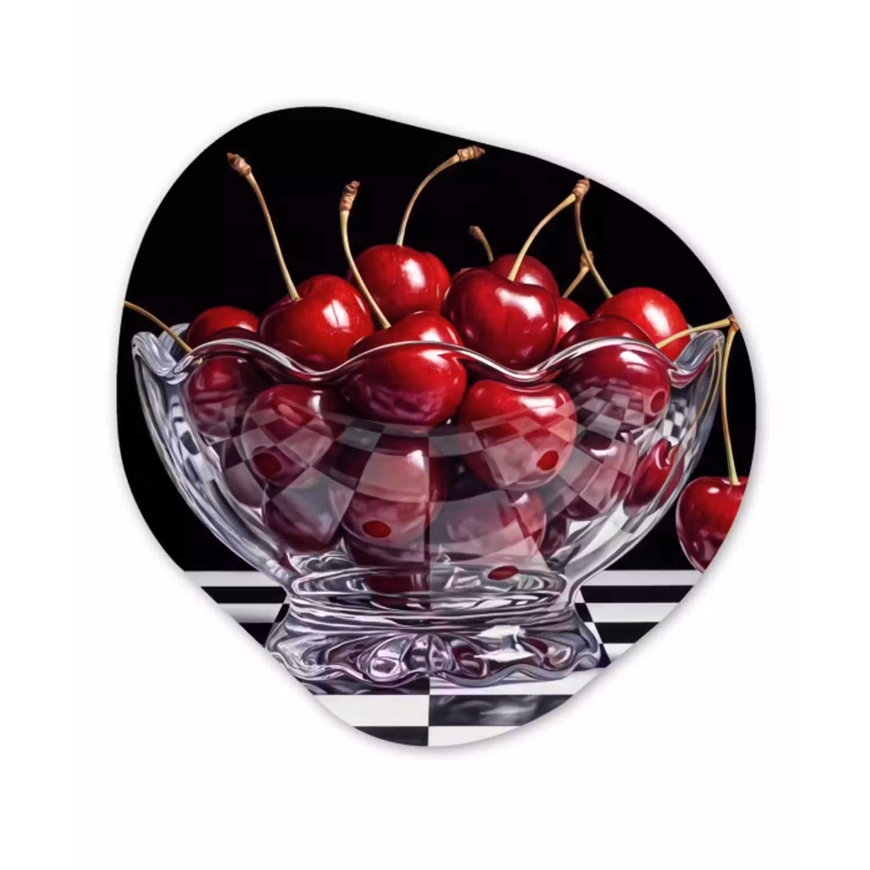 Eten - Kersen - Rood Wandcirkel Organisch Forex 3mm klein -3d