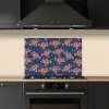 Disco - Blauw - Patroon keuken achterwand spatscherm klein 900 -sfeer1
