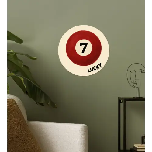 Cirkel - Zeven - Lucky - Rood Wandcirkel behangsticker klein -sfeer2