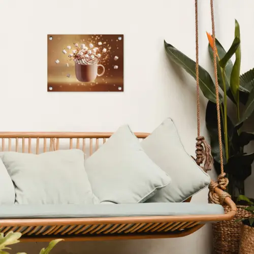 Chocomelk - Drinken - Warm - Bruin tuinposter los doek klein -sfeer7